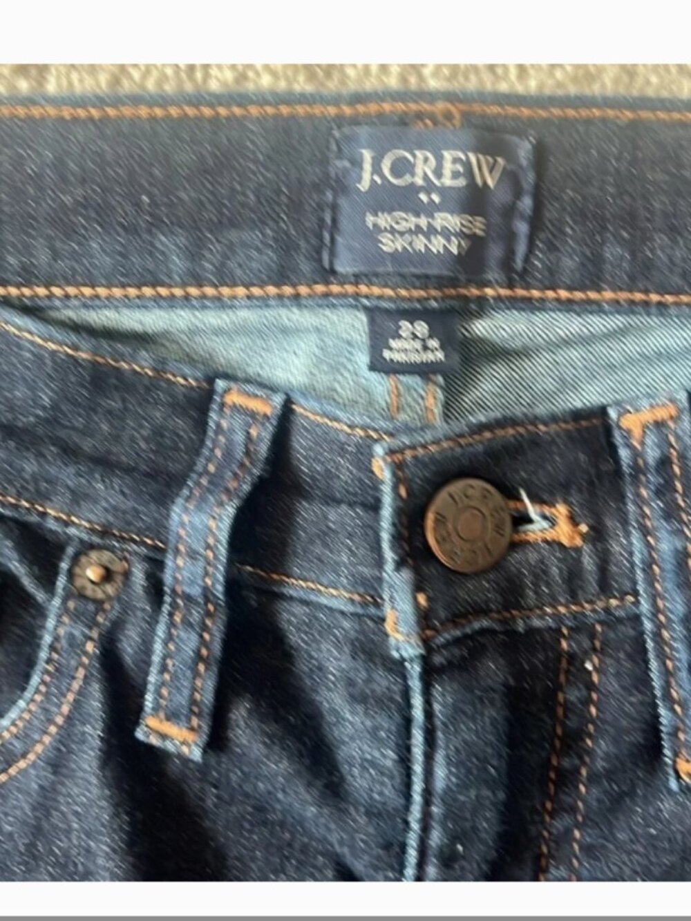 J. Crew Dark Wash High Rise Skinny Size 28 - Picture 6 of 7
